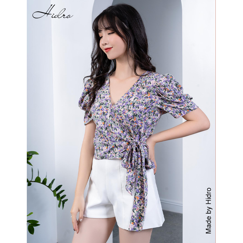 Hidro bộ hoa nhí thắt nơ eo
