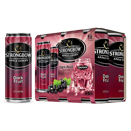 LỐC 6 LON CAO STRONGBOW VỊ DÂU ĐEN 330ML
