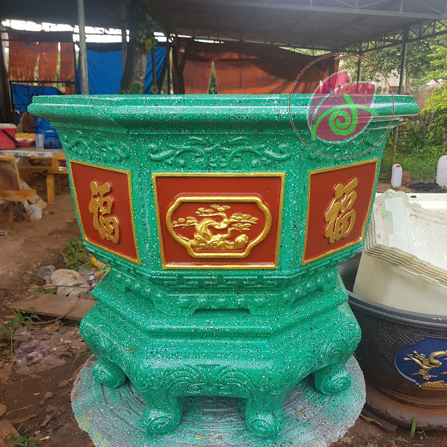 Sơn chậu màu Xanh ngọc bích hệ nước Okay Paint 1kg