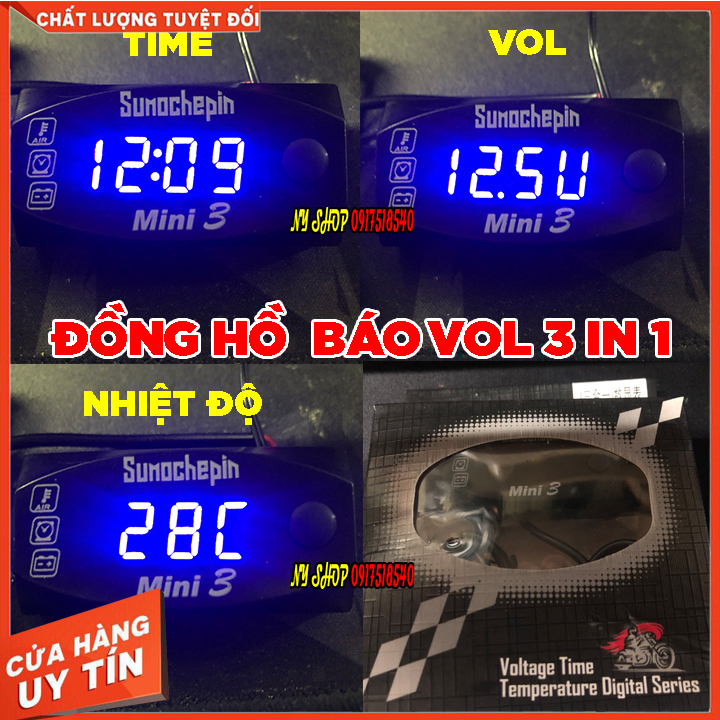 ĐỒNG HỒ BÁO VOL 3 IN 1 MINI 3 ( TIME VOL NHIỆT ĐỘ)