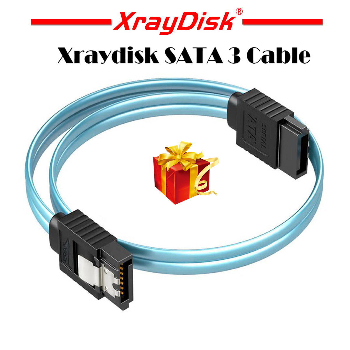 Xraydisk sata 3 cable 6gbps 3.0 sata serial ata data cable with clip for ssd