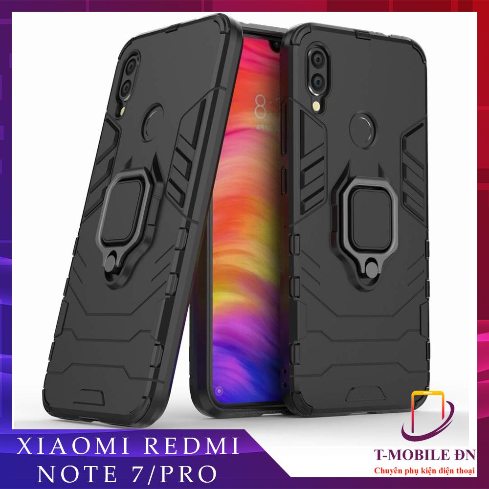 Ốp lưng Xiaomi Redmi Note 7 chống sốc iron man kèm nhẫn ring chống xem video tiện lợi