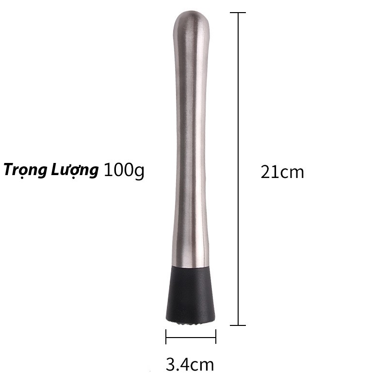 Chày Dầm Pha Chế - Chày Bar Dài 21cm ~ 24.5cm