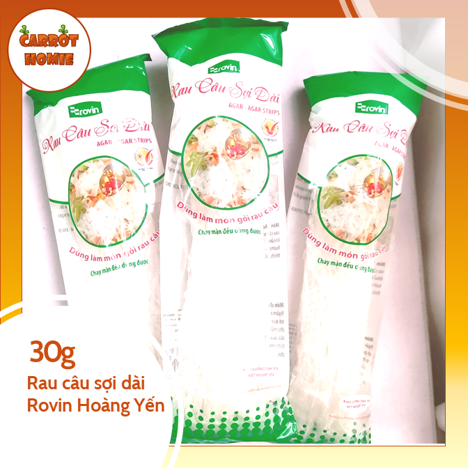 Rau câu sợi dài Agar Rovin Hoàng Yến 30g ăn keto làm nộm ăn chay