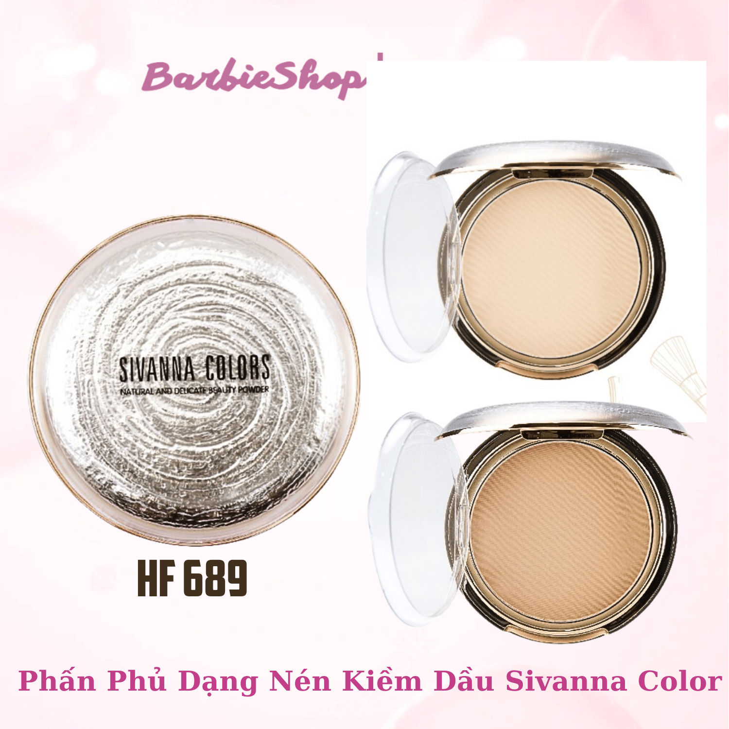 Phấn Phủ Nén Sivanna Color Natural and Delicate Beauty Powder HF689