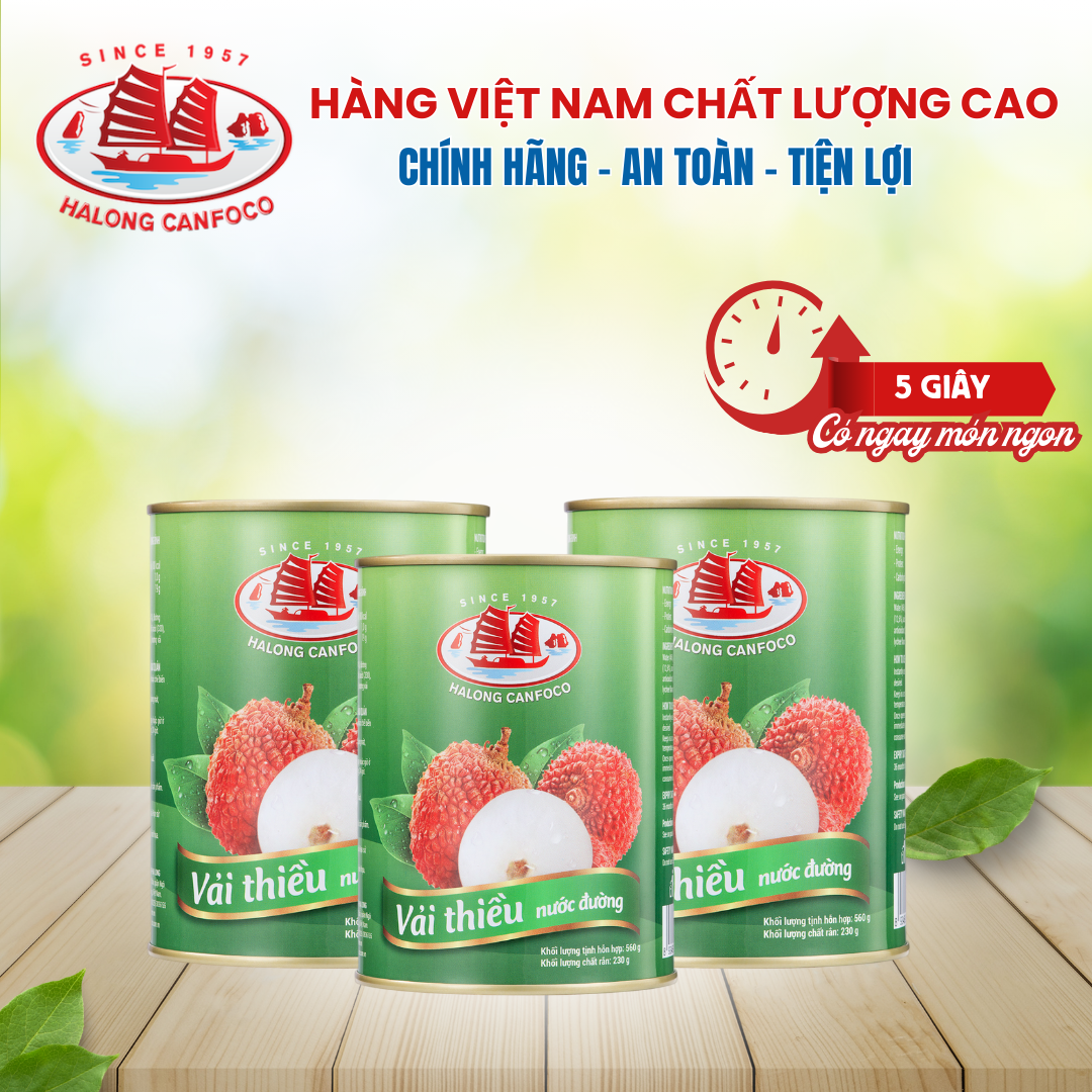 COMBO 3 Hộp vải thiều nước đường 560g* - Đồ Hộp Hạ Long