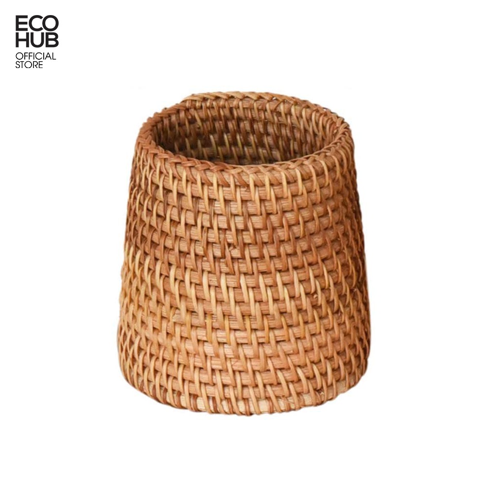Cốc Mây Guột cắm Hoa khô / Văn phòng phẩm / Decor. 10x9cm (Rattan Utensil Holder) | EH027