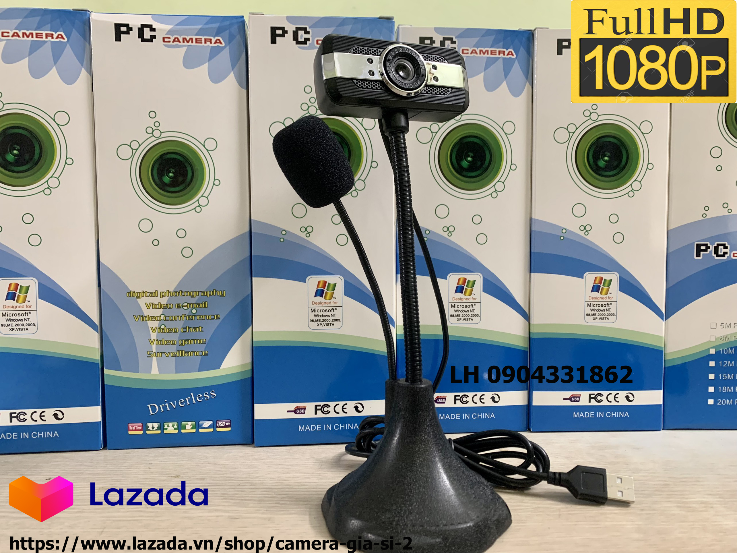 camera webcam Tích hợp Micro dùng cho học trực tuyến, họp online chất lượng hình ảnh HD720P và FHD 1080P có đèn LED trợ sáng . kết nối máy tính quan cổng usb . máy tính tự nhận cắm làm chạy không cần cài đặt 5