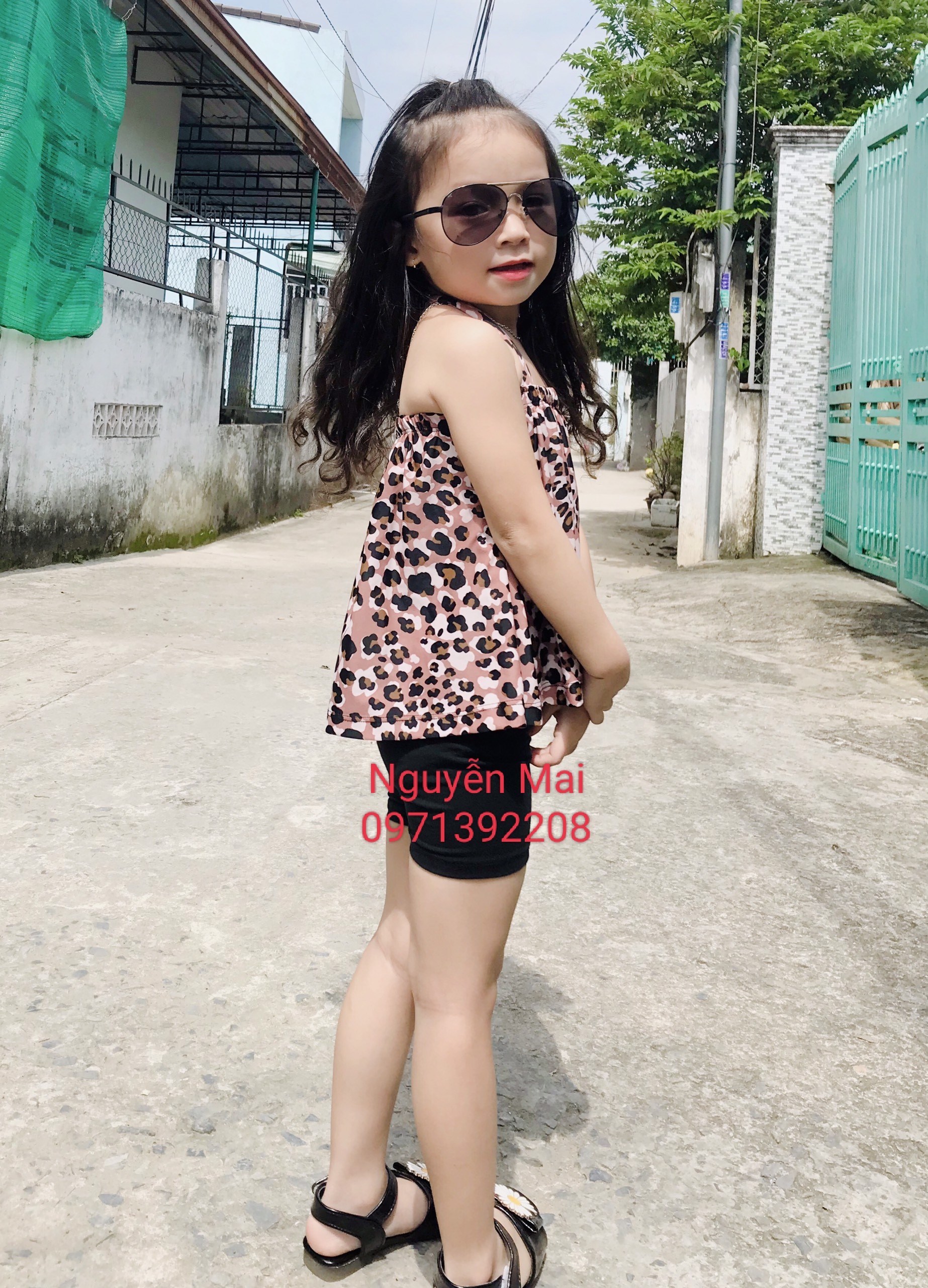 Đồ bé gái -- set áo xòe quần thun bé gái dễ thương