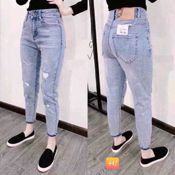Quần baggy nữ rách cao cấp,chát liệu danim,from chuẫn hàng shop(ảnh thật shop tự chụp) phụ kiện thời trang hcm KV008