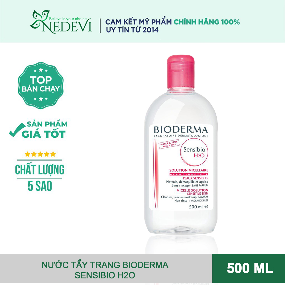 Nước Tẩy Trang Bioderma Hồng Dành Cho Da Nhạy Cảm Sensibio H2O [Buil Pháp]
