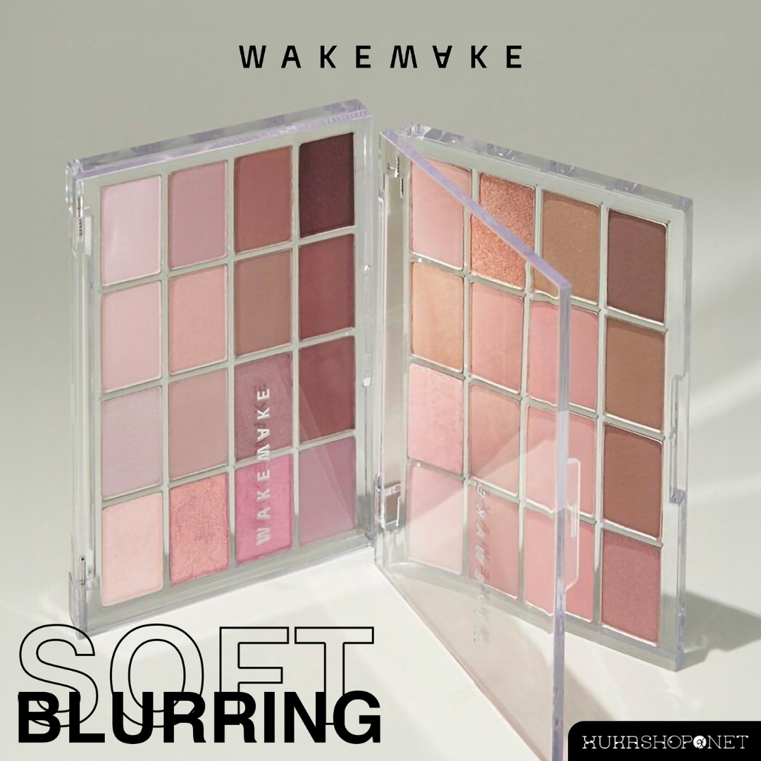  Bảng Mắt 16 Ô Wakemake Soft Blurring Eye Palette 14g Chất Phấn Bám Tốt Dễ Tán Dễ Phối Nhiều Tone Makeup 