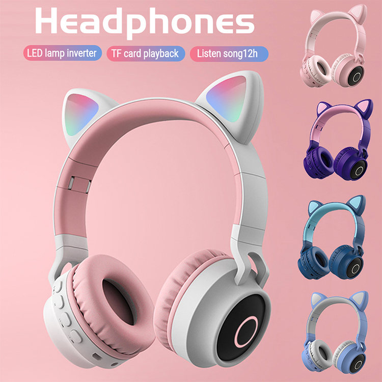 [HCM]TAI NGHE BT CAT EAR HXZ-B39 LED - Tai Nghe Chụp Tai Mèo Không Dây Có Đèn Led Có Thể Gập Lại Điều Khiển Âm Lượng - 7 màu sắc đèn LED - Chất liệu: vỏ ABS + PU- Bảo hành 06 tháng vyvy store 98