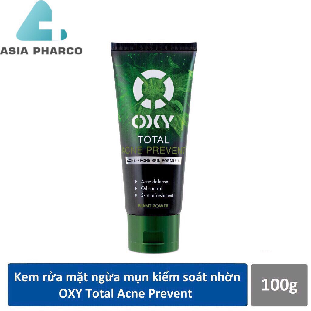 Kem rửa mặt ngừa mụn kiểm soát nhờn OXY Total Acne Prevent 100g