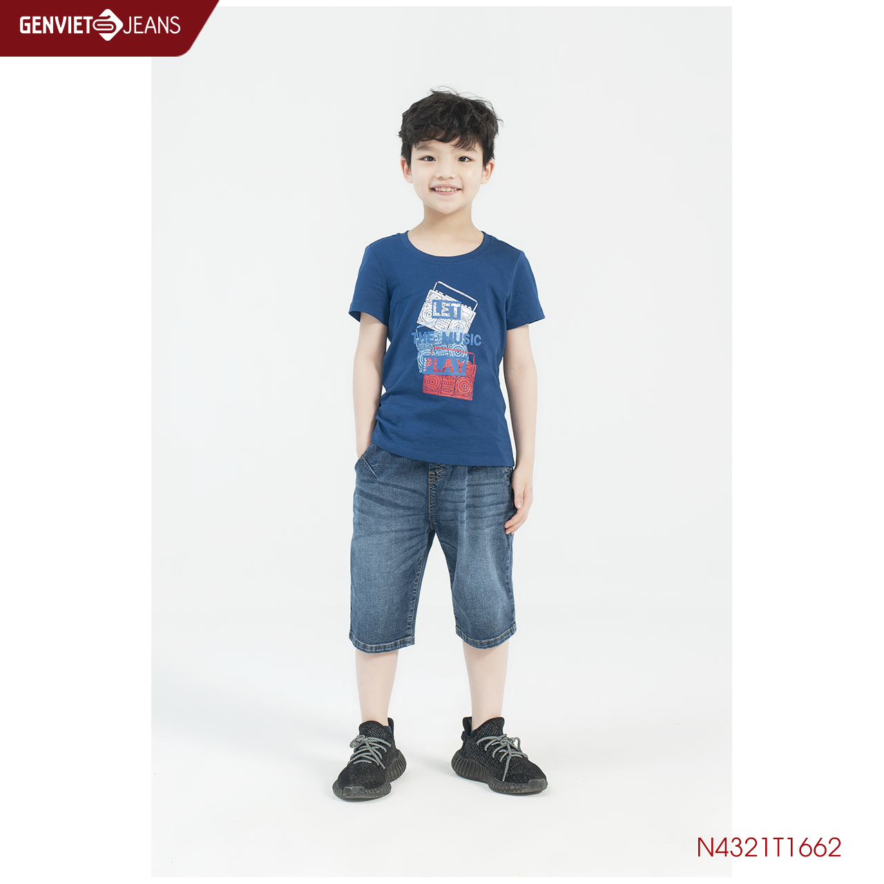 Áo Thun Kid In Họa Tiết Let The Music Play N4321T1662 GENVIET KIDS