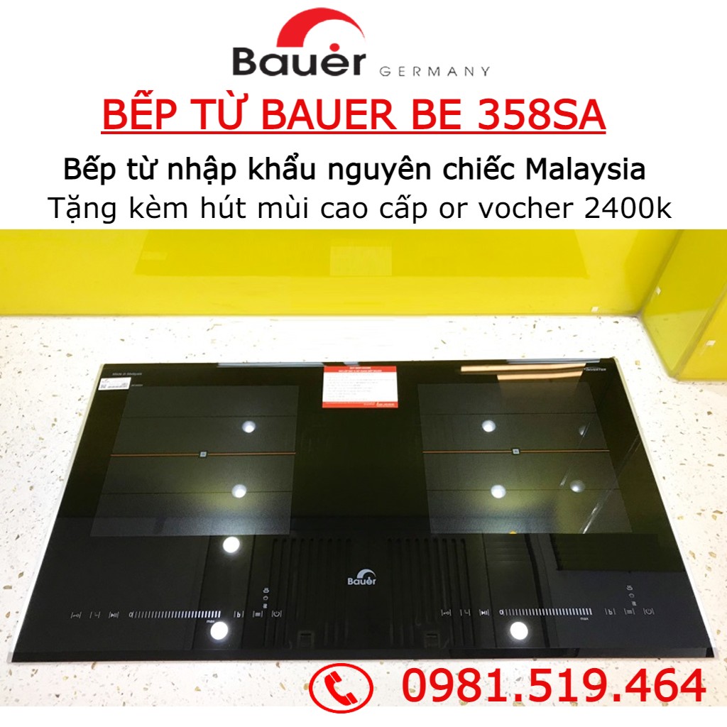 Bếp Từ Đôi Bauer BE 358SA Tặng kèm vocher giảm giá 2400k - Bếp từ Inverter