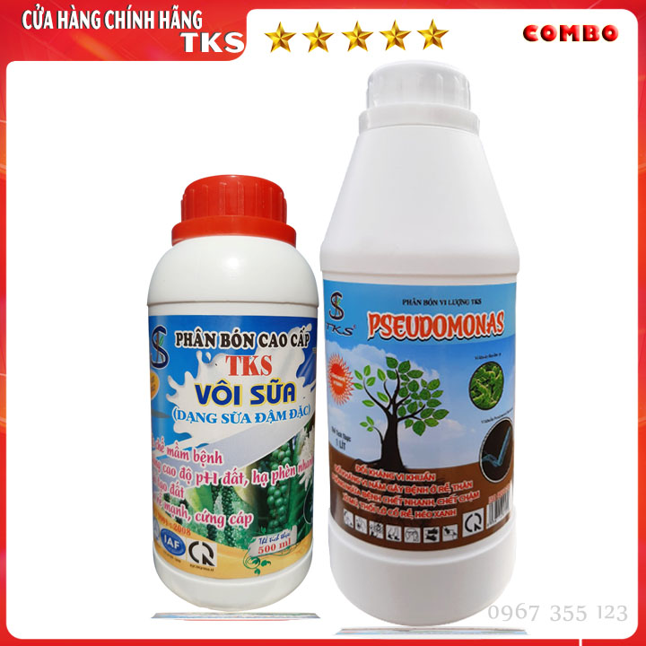 Bộ đôi trừ bệnh vàng lá, héo xanh thỗi nhũn cho cây trồng - pseudomonas và vôi sữa