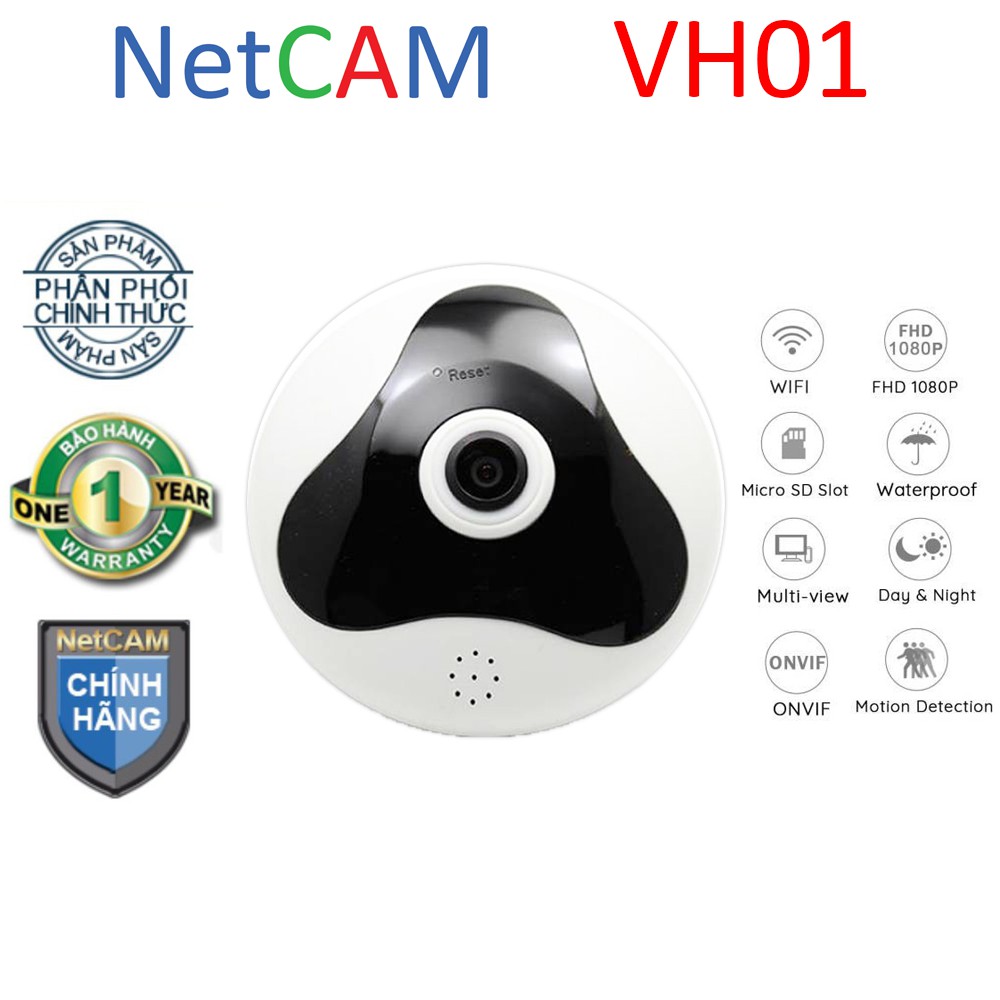 [HCM]Camera quay toàn cảnh 360 độ Panorama NetCAM VH01 Full HD 1080P - Hãng phân phối chính thức