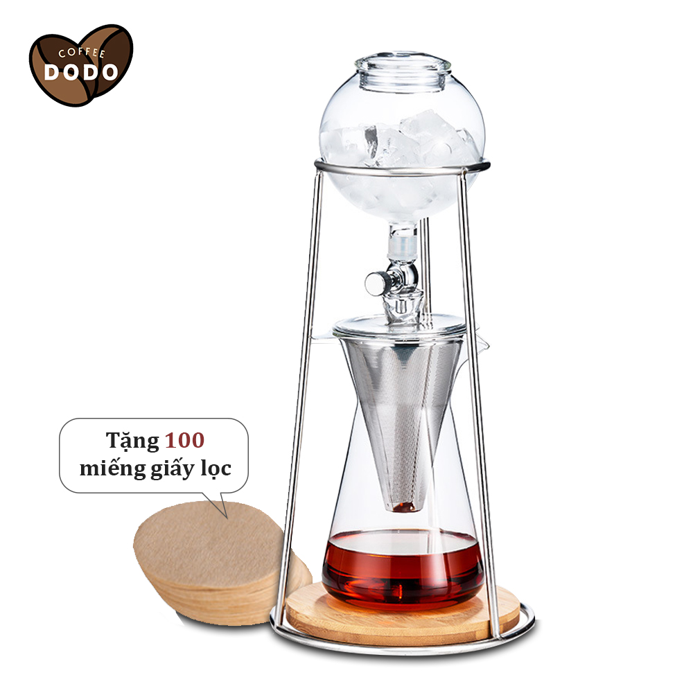 Bình pha cà phê đá lạnh Cold drip đa năng Bộ pha cà phê nhỏ giọt bằng kính bộ lọc inox 304 Bình trà thủy tinh bình pha cold brew Cold drip coffee Pot DODO