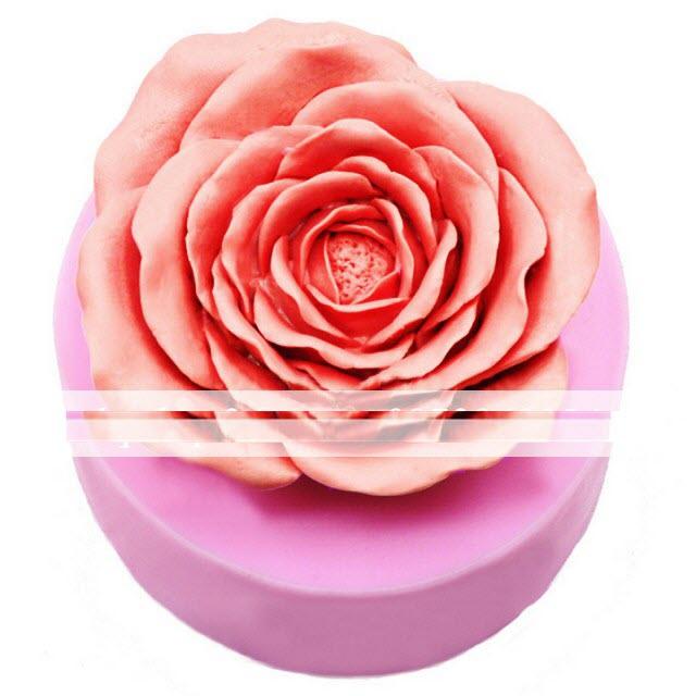 Khuôn silicon 3d làm rau câu làm bánh mẫu hoa hồng đại 11.5 cm