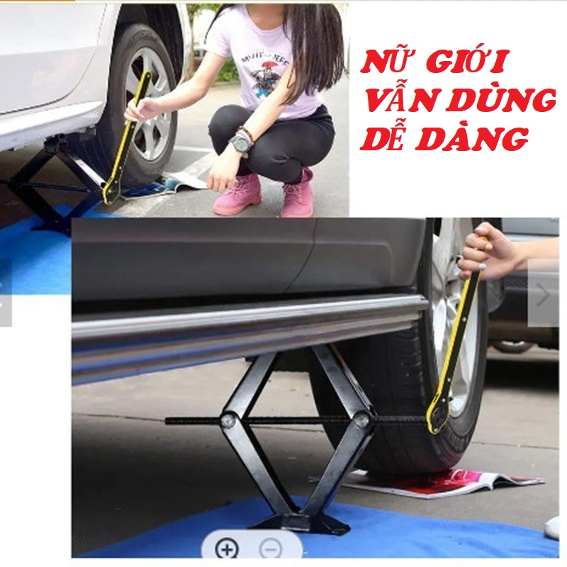 Bộ kích nâng gầm ô tô, kích gầm ô tô, con đội thay lốp ô tô, kích chữ a nâng gầm ô tô có cờ lê thủy lực