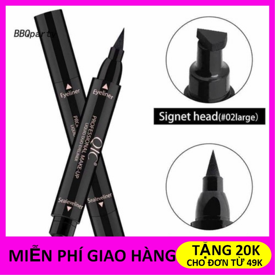 Bút dạ kẻ mắt 2 đầu QIC dạ kẻ mắt chống nước kẻ mắt dạ bút kẻ viền mắt nội địa Trung kẻ mắt nước 2 đầu TK-EL032