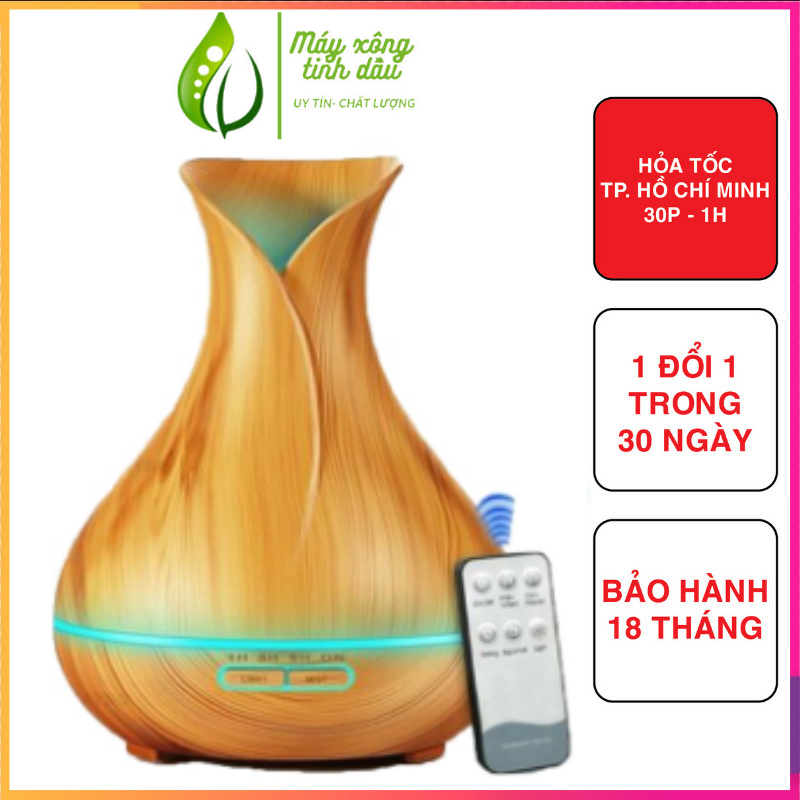 (TP HCM) Máy xông tinh dầu Tulip dung tích 550ml (BH 18 Tháng) có remot, giúp tạo độ ẩm, thơm phòng đuổi muỗi giảm stress hiệu quả