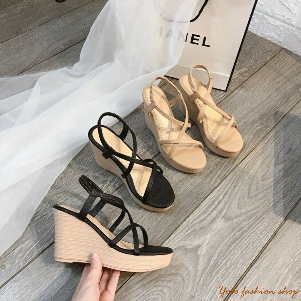DX3 Sandal nữ đế xuồng 7p quai chéo xinh xắn