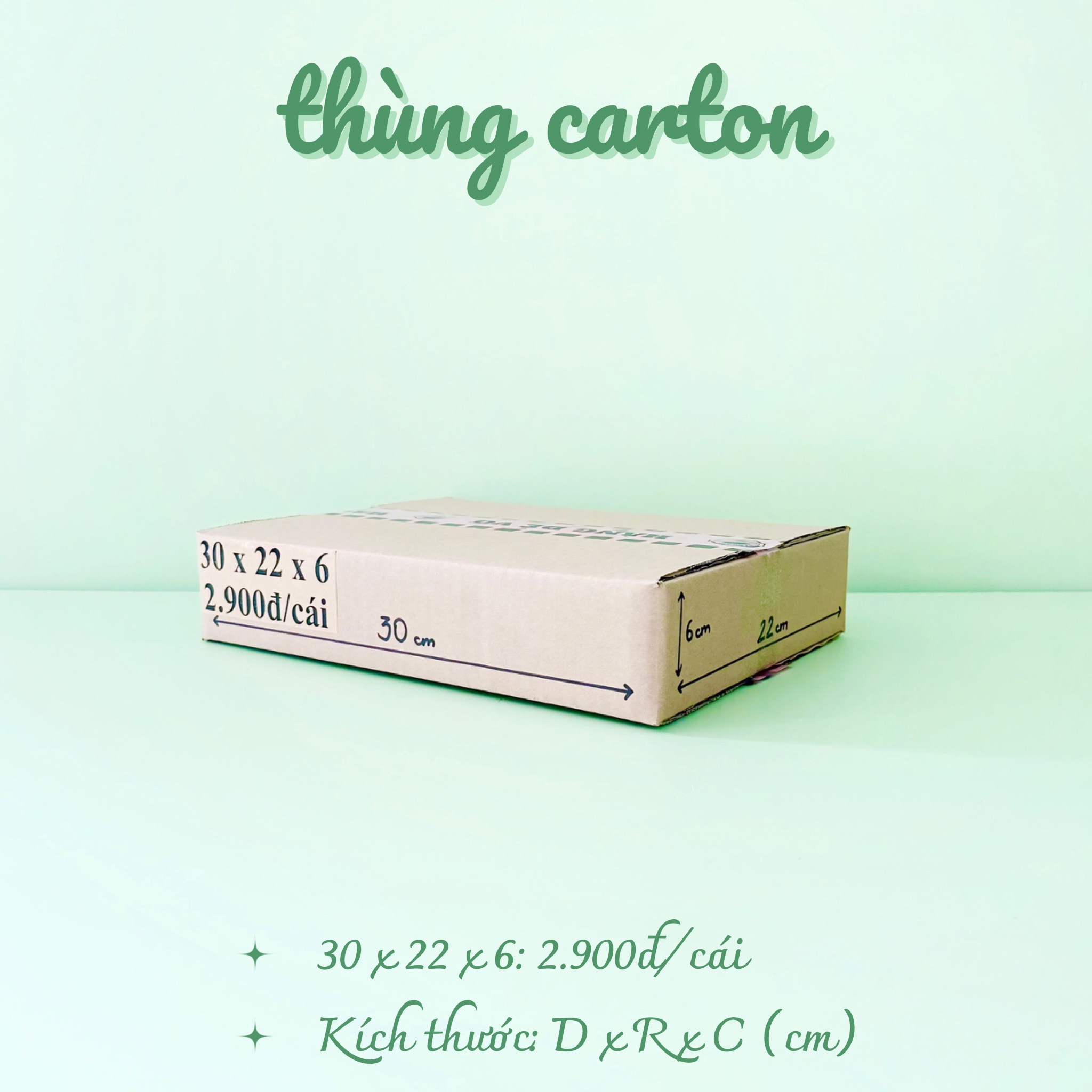 Combo 50 hộp carton 30x22x6 cm