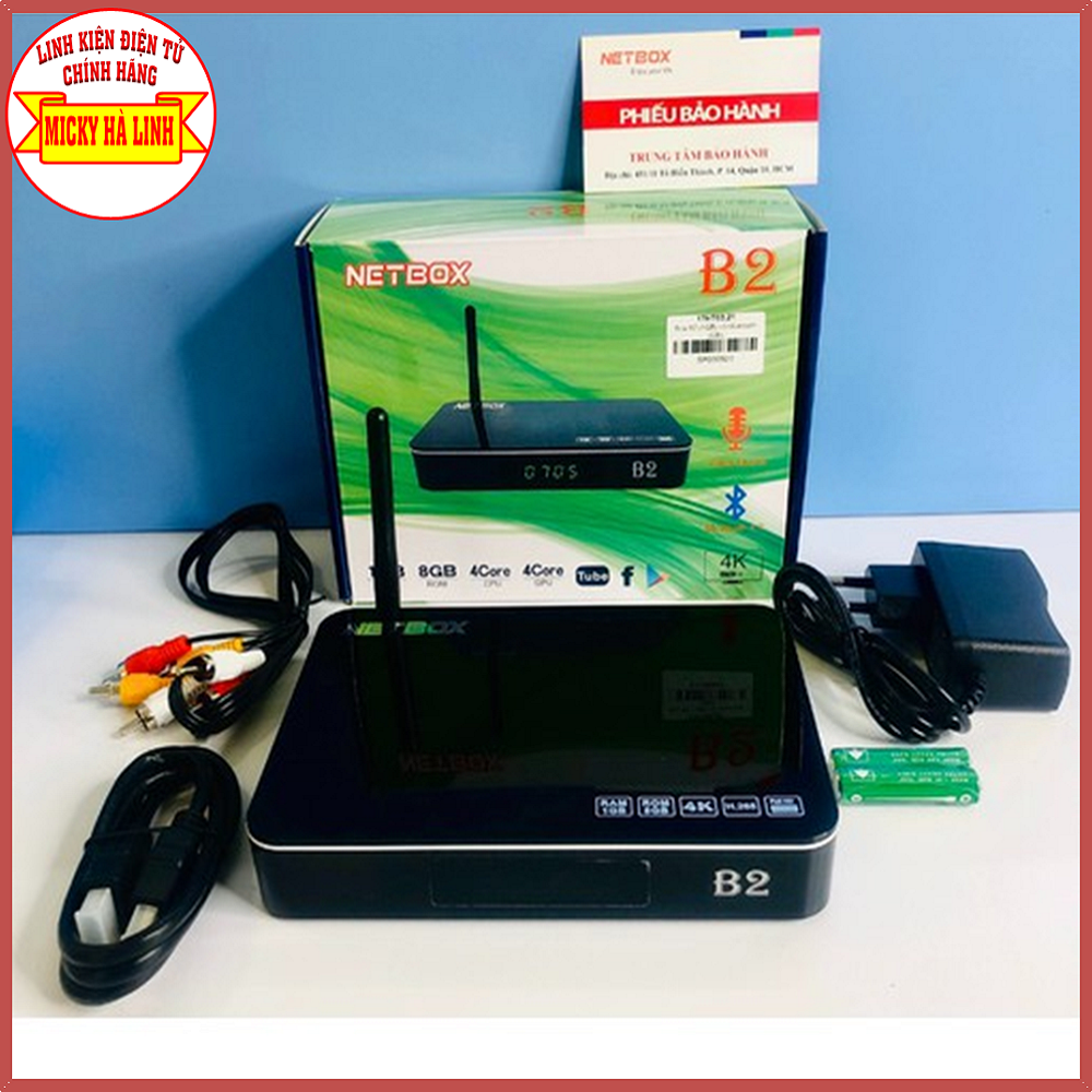 [HCM]Tivi Box NETBOX B2 Ram 1GB/8GB Android 7.1 Bluetooth 4.0 - Hàng chính hãng Lướt mạng cực mượt xem youtube vô tư (Tặng Kèm Chuột Không dây)