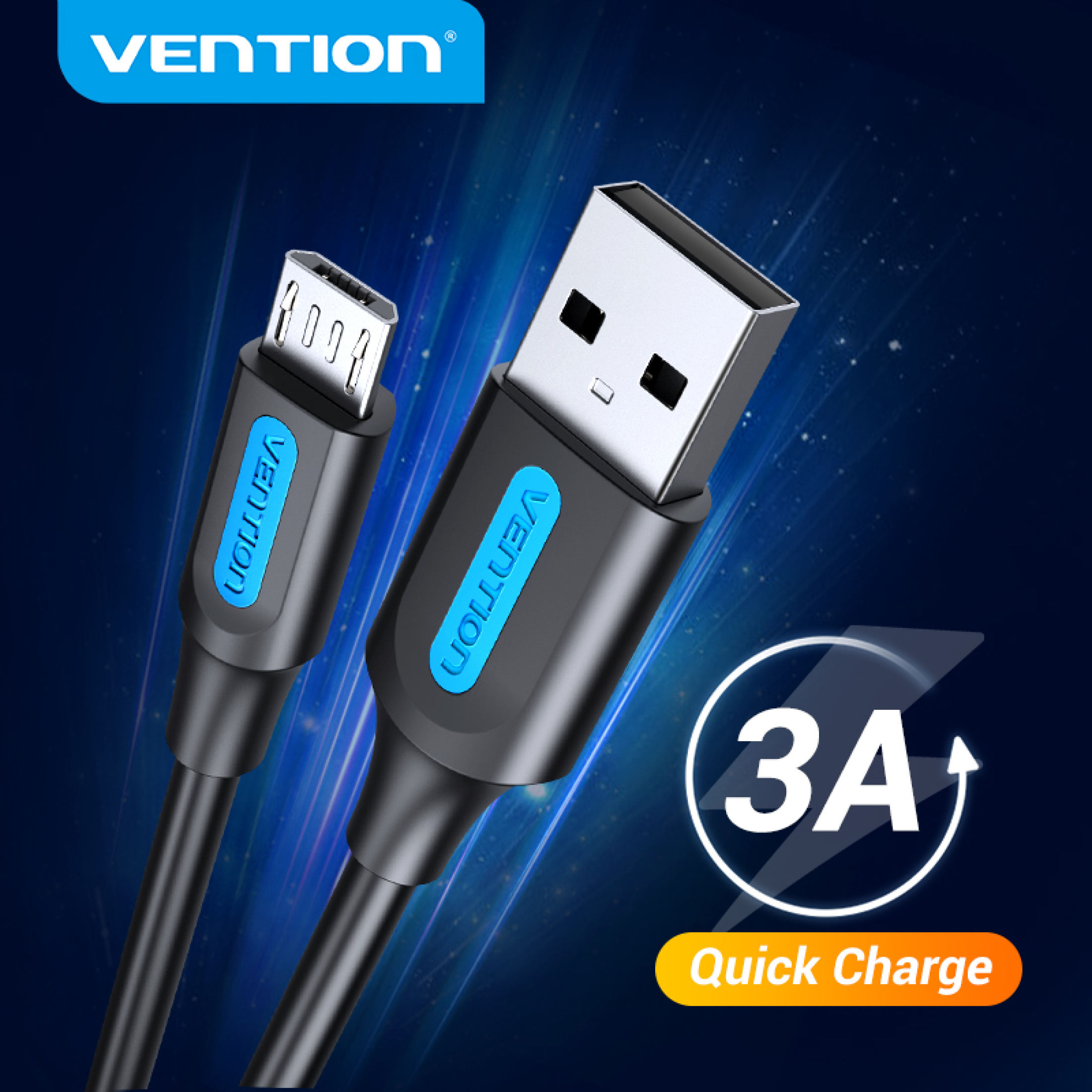 Vention dây sạc nhanh Micro USB 3A Fast Charging USB Data Cable For Samsung S7 Xiaomi Redmi Note 5 Pro Android Mobile Phone Data Cable cáp sạc nhanh Micro USB 1.5M