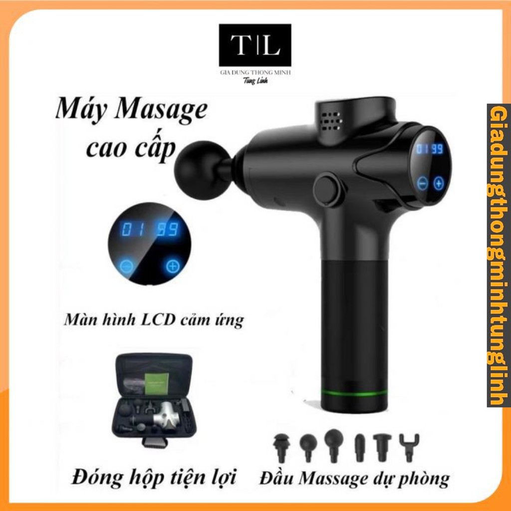 Máy Massage Cầm Tay Cao Cấp EM003 với 6 đầu 20 chế độ giảm mệt mỏi, tăng tuần hoàn máu, giảm đau nhức tay chân
