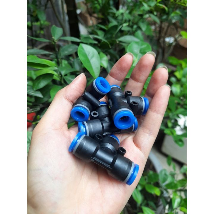Cút nối chữ T - đầu nối chia 3 PE nối ống plastic 8-8mmm trong hệ thống phun sương
