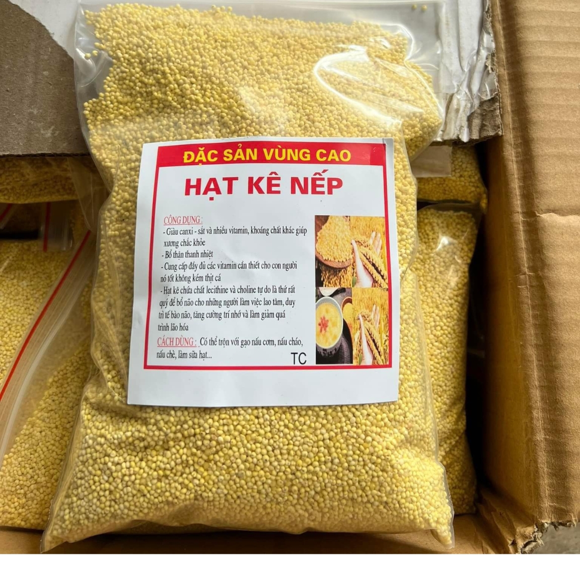 (1kg) Organic Yellow Sticky Millet Seeds from Nghe An, Grade 1, Peeled, Used to Make Sticky Rice Soup, Make Cakes, Cook Porridge for Babies, and Make Nut Milk.