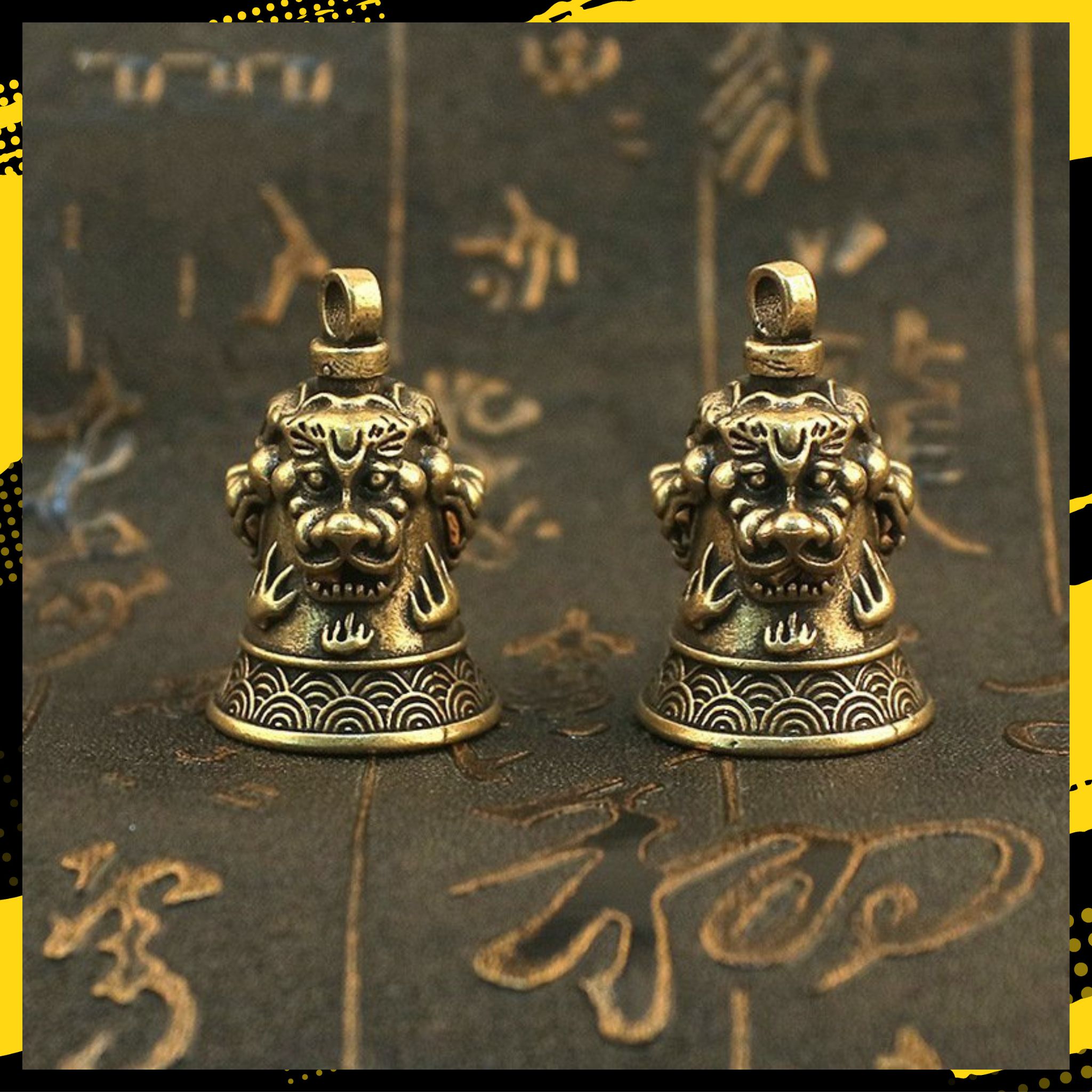 Tượng Nhỏ Bằng Đồng Hình Chuông Sư Tử (Kích Thước: 3.6 x 2.3cm)