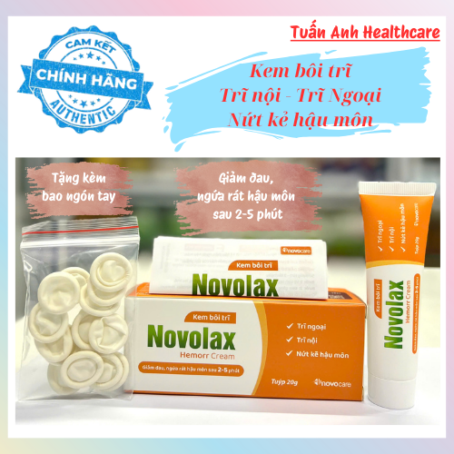 Kem bôi trĩ Novolax Hemorr Cream giảm đau, ngứa rát sau 2-5 phút, trĩ ngoại, nội, nứt kẽ HM Giá 109,000 Đồng*Miễn phí vận chuyển