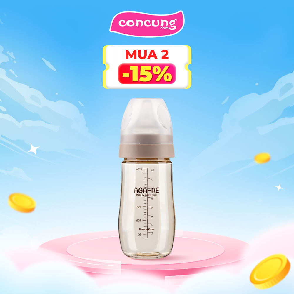 Bình sữa PPSU Aga-ae 270ml (Beige)