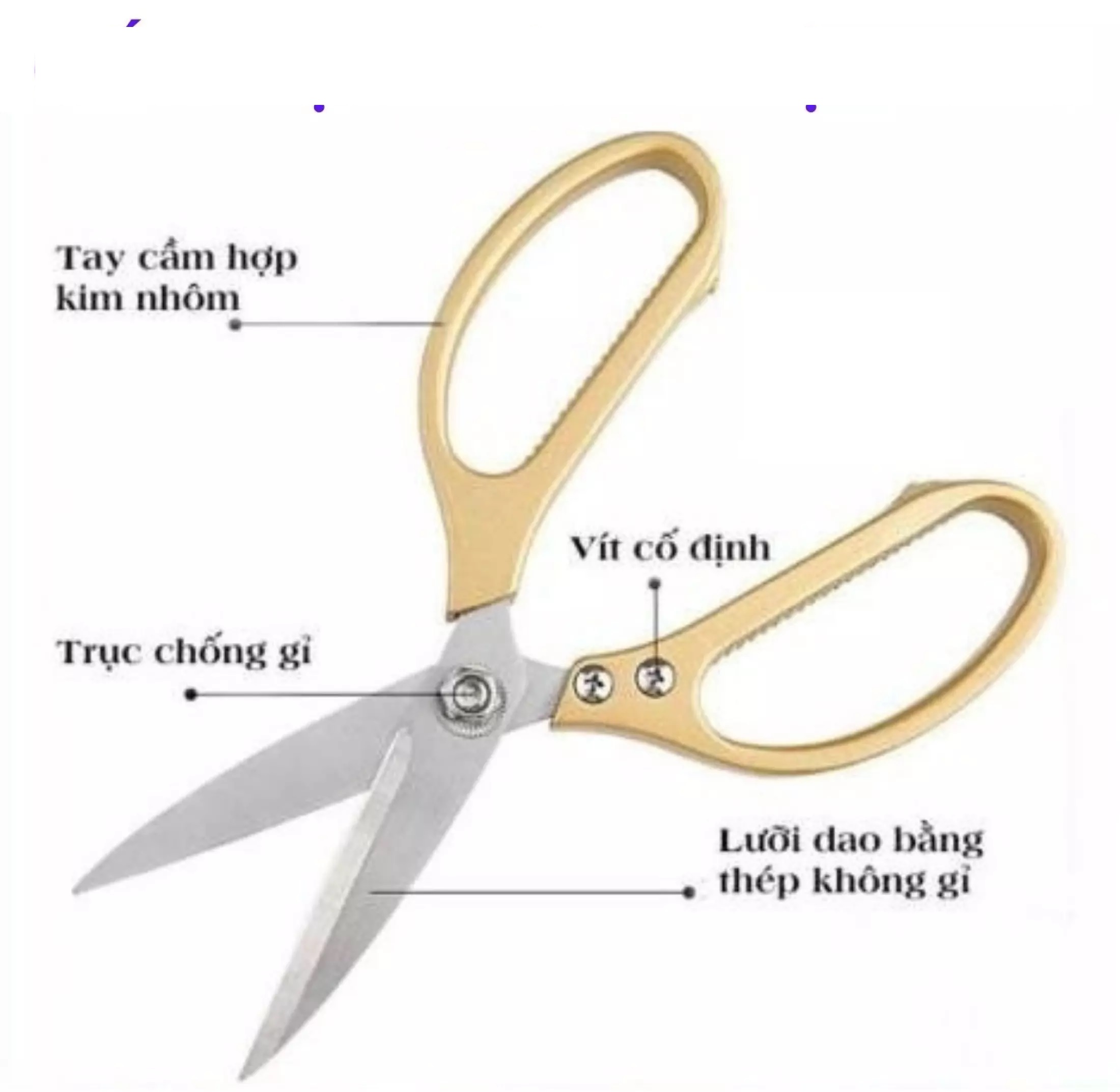 Kéo làm bếp đa năng sk5, siêu sắc, kéo cắt xương gà, cắt các loại thịt, cán kim loạ