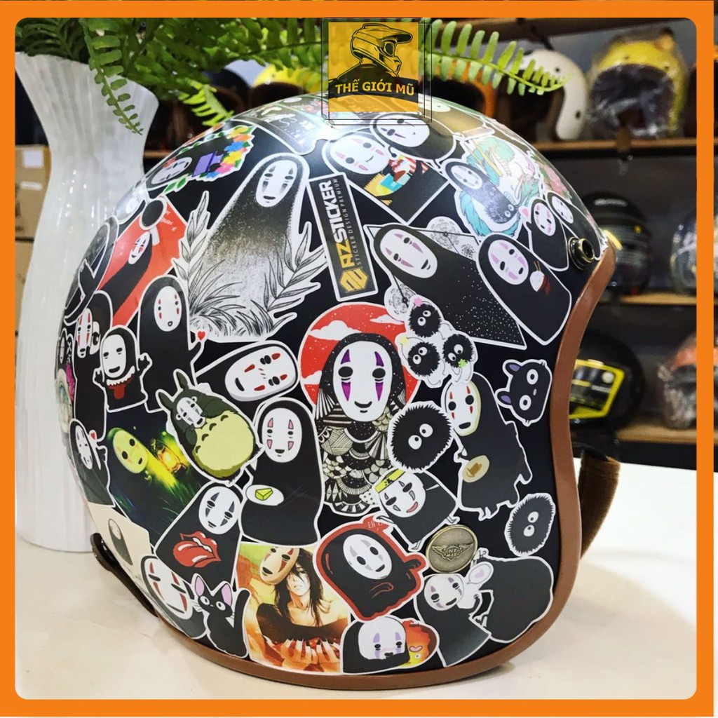 Set 50 hình dán sticker Vô Diện  ,dán nón bảo hiểm,điện thoại,laptop,tủ lạnh.Chống nước,chống bay màu,màu nét căng.