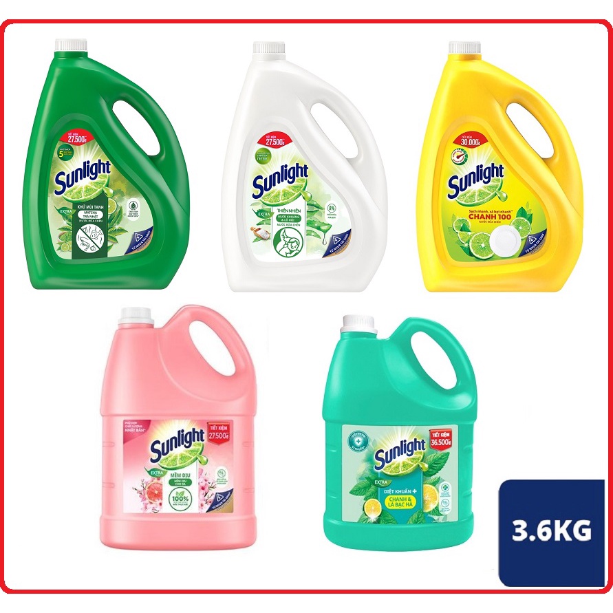 [HSD 2026] Nước rửa chén Sunlight Can 3.6kg / 3.8kg/Túi 3.4kg