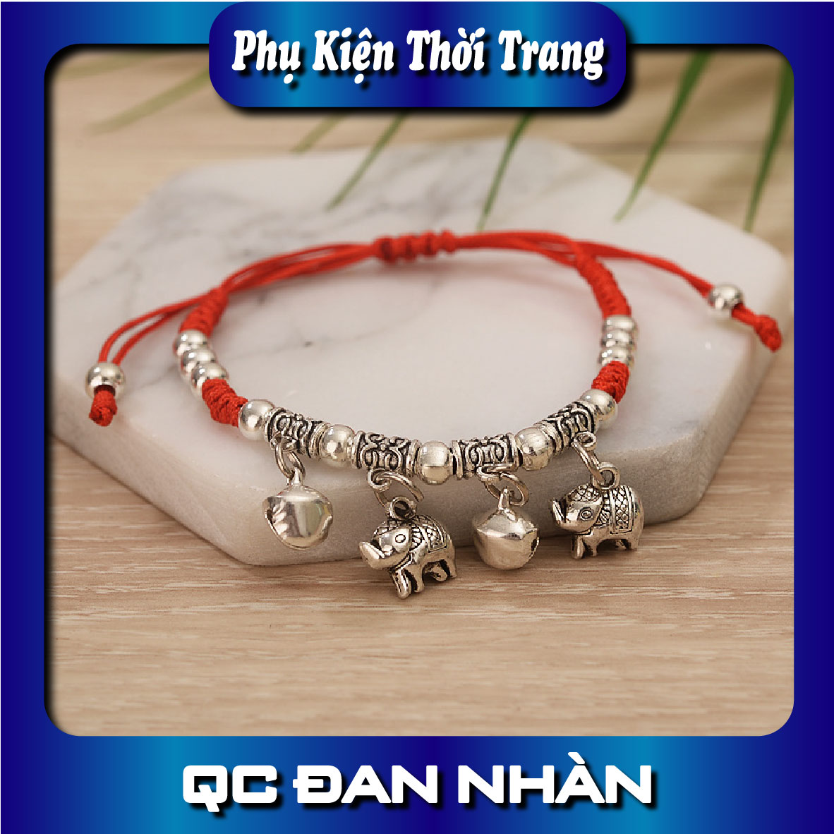 Lắc tay dây vải hình con voi