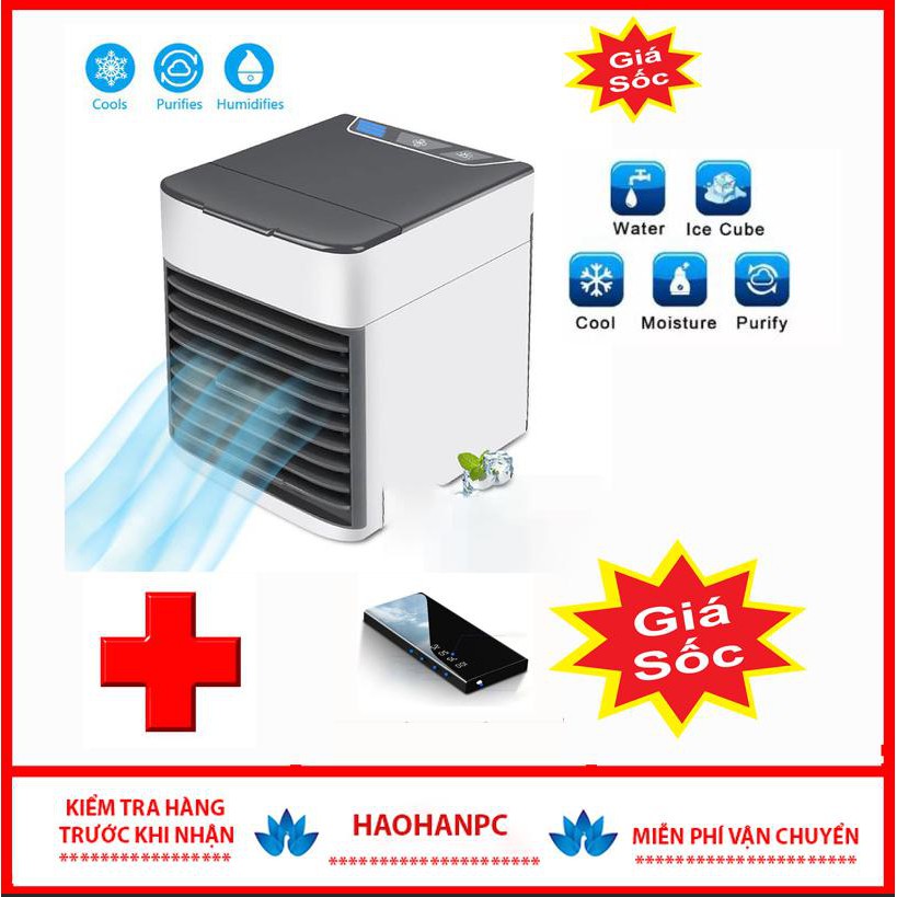 Quạt Điều Hòa Hơi Nước Mini Phun Sương Tạo Độ Ẩm Trong Phòng Kèm Sạc Gương 5600 Mah