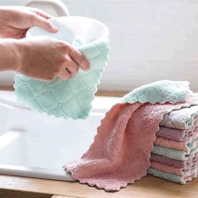 1 Khăn đa năng siêu thấm nước mềm mịn 2 mặt lau tay lau giày lau bếp