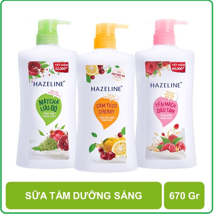 Sữa tắm sáng da hazeline 670g - sáng mịn thuần khiết