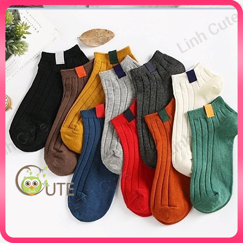 Tất Nữ Cổ Ngắn Set 5 Đôi Sọc Dọc nhiều màu Hàn Quốc Thu Đông 2020