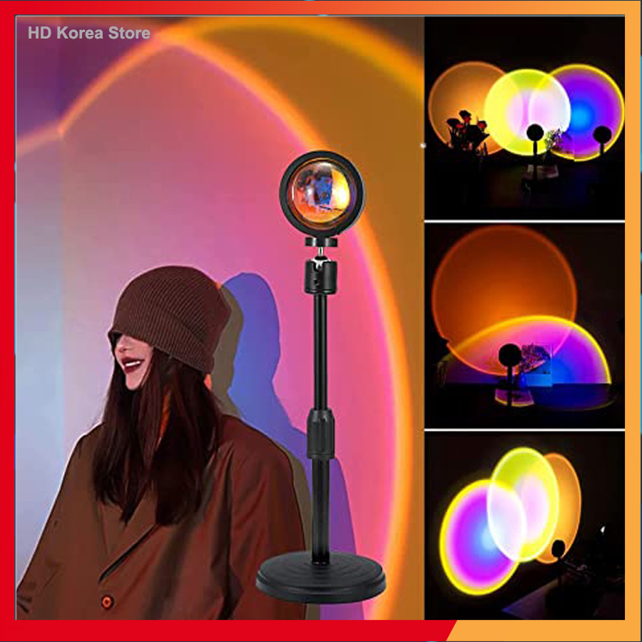 Sunset Lamp - Đèn Chiếu Cầu Vồng Trang Trí, Chụp Hình, Quay TikTok Hot Trend Tiết Kiệm Chi Phí, Ánh Sáng Lớn