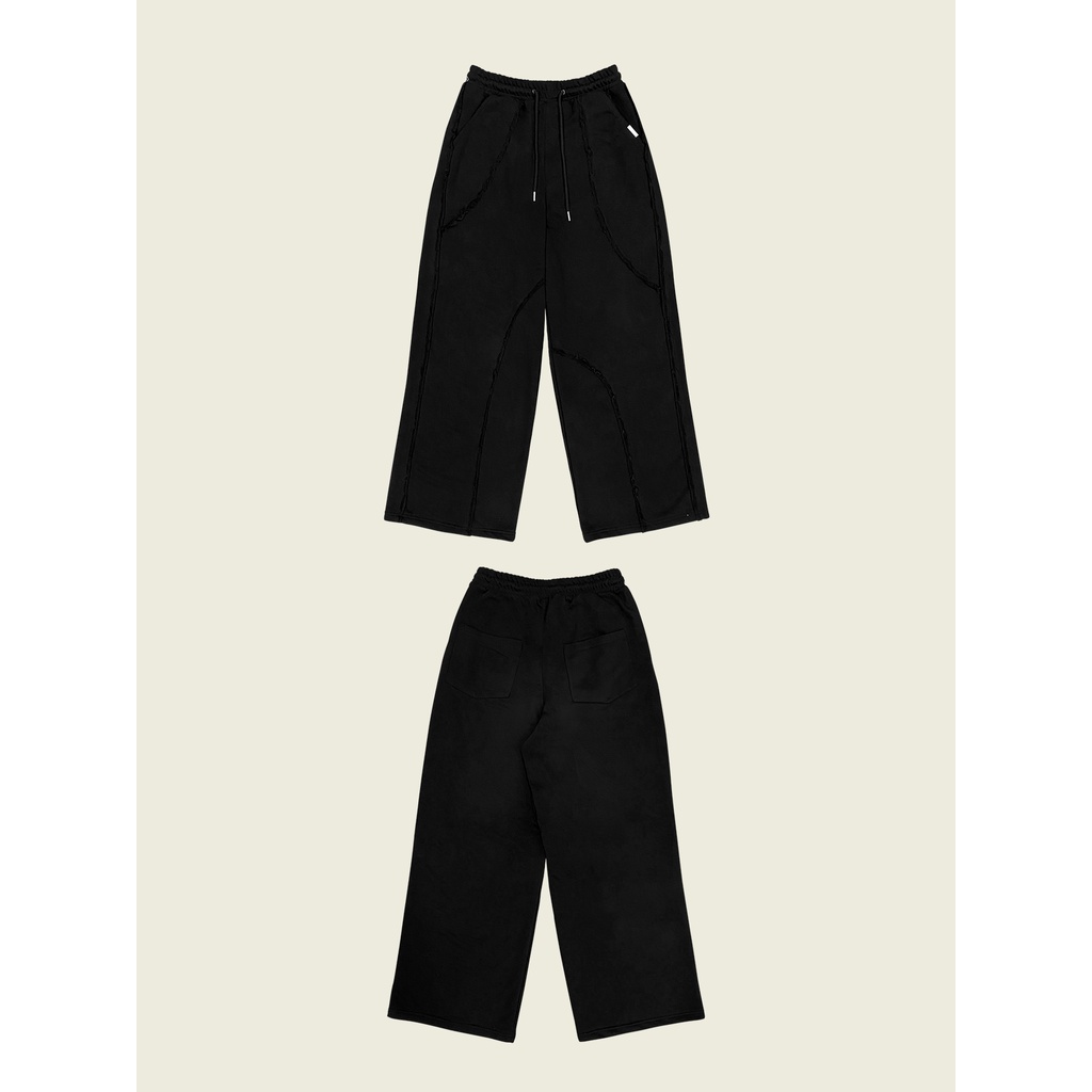 Quần ống rộng chất nỉ da cá hbs raw edge wide-fit sweatpants