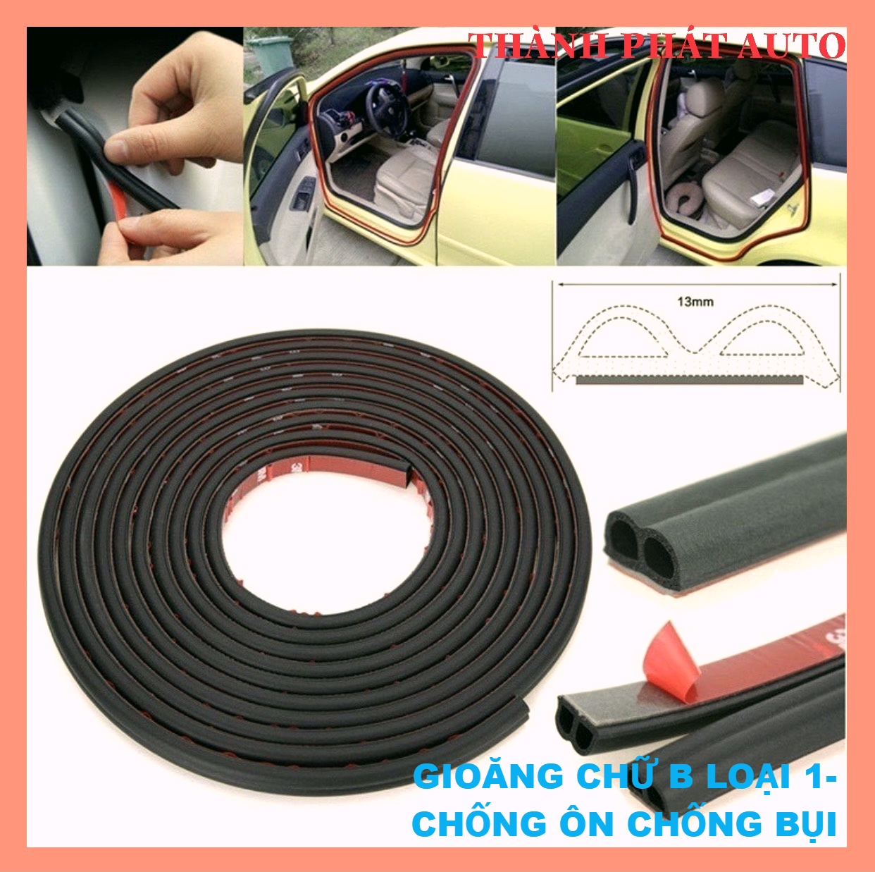Gioăng Cao Su chữ B Chống bụi chống ồn cho xe hơi ô tô loại tốt dài 5 Mét và 10 Mét
