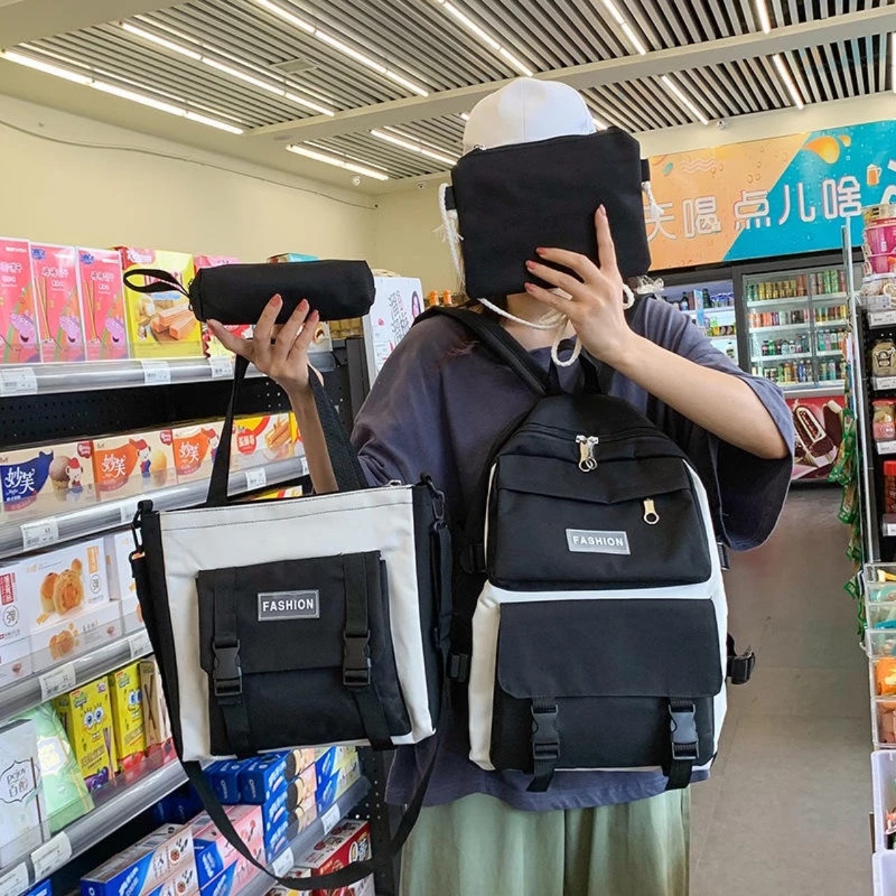 Combo balo 4 món, set balo 4 món đi học, balo 4 món ulzzang-cldbag