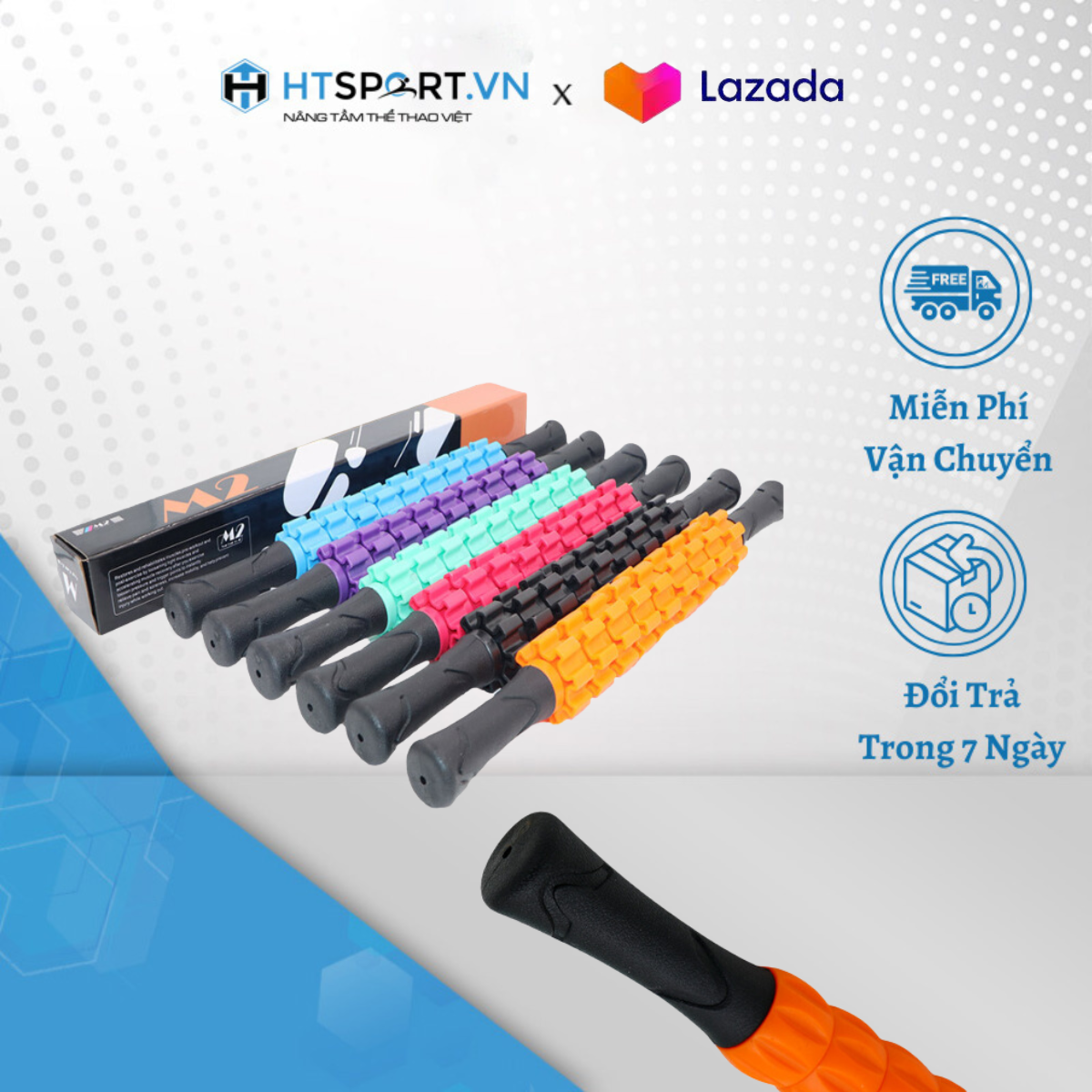 Con lăn 9 răng, gậy lăn massager roller stick dãn cơ mát xa thư giãn toàn thân đa năng